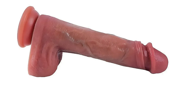 Фалоімітатор з мошонкою на присосці OYO - Dildo Double Layer Silicone YQW-022 (довжина 19 см, діаметр 3.4 см) Sex Aura | Зображення 3