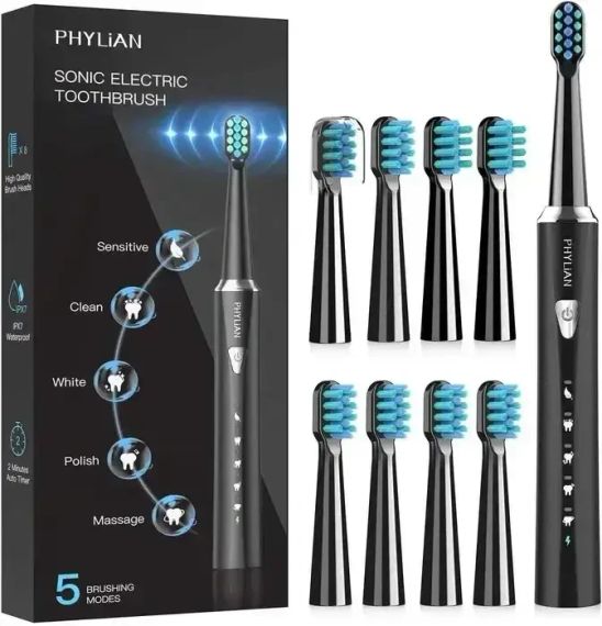 Електрична звукова зубна щітка PHYLIAN H7 Sonic з 8 насадками