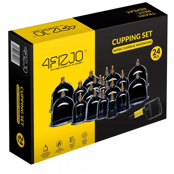 Вакуумні масажні банки 4FIZJO для тіла (китайські/атніцелюлітні банки) 24 шт з помпою 4FJ0580 (P-5907739319913) | Зображення 1