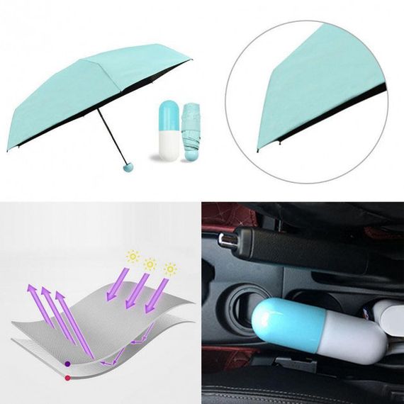 Компактна парасолька в капсулі-футлярі синій, маленька парасолька в капсулі. Колір: блакитний | Зображення 6