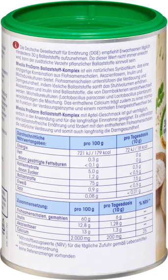 Mivolis ProDarm клітковинний комплекс 200 г яблучний смак — з пробіотиками, інуліном та клітковиною, Німеччина | Зображення 1