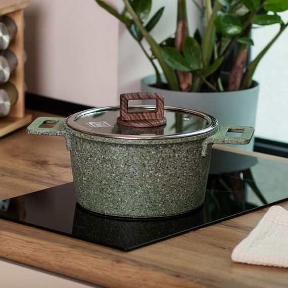 Алюмінієва каструля об'ємом 3 літри з кришкою Ø 20 (см), з антипригарним покриттям MGC HP-4-445GR | Зображення 4