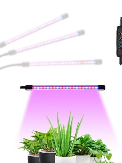 Фитолампа для растений 3 лампы • Гибкий LED-фитосветильник на прищепке для рассады и комнатных растений | Зображення 3