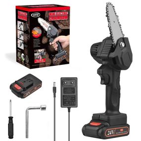 Акумуляторна ланцюгова міні пила + акумулятор 24V, LY-21 / Ручна пилка для обрізання дерев / Електропила