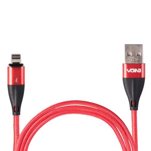 Кабель магнітний VOIN USB - Lightning 3А, 2m, red (швидка зарядка / передача даних) | Зображення 4