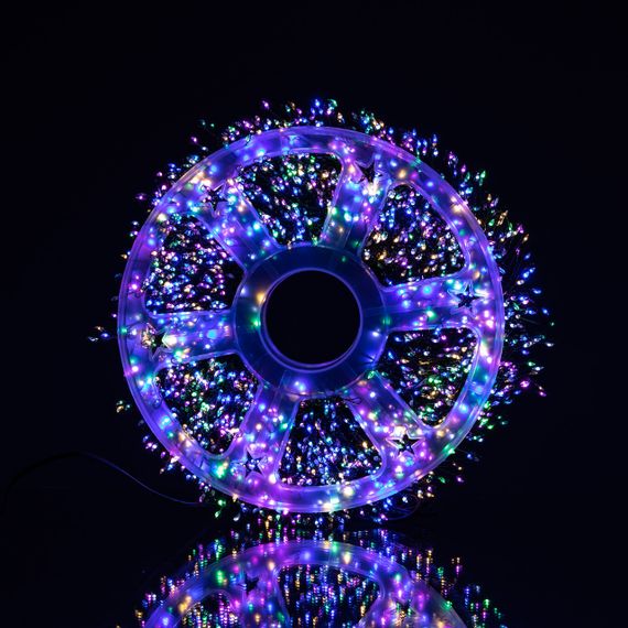 Новорічна гірлянда кімнатна «Роса» Хвойна лапа 50 м, 1500 LED, мультиколір, зелений провід | Зображення 1