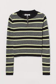 Підлітковий гольф для дівчинки H&M 146-152 см Чорний із салатовим (01281)