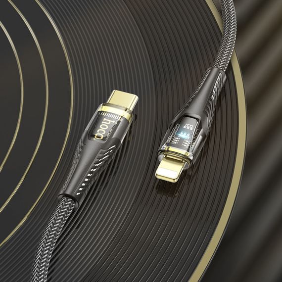 Кабель Hoco U121 з індикатором Type-C to Lightning PD 27W 1.2m black | Зображення 4