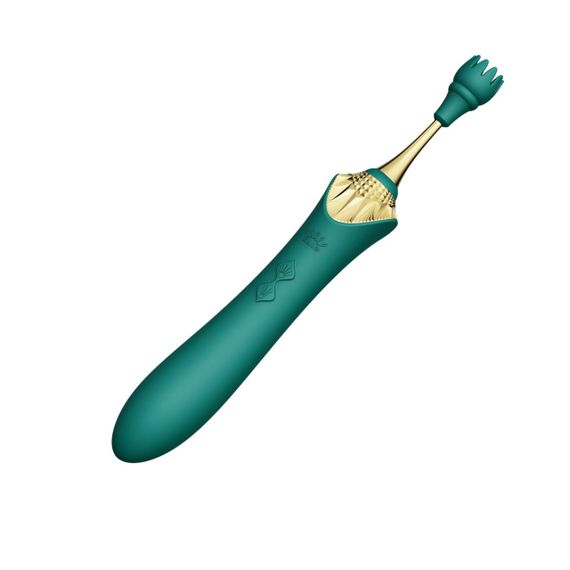 Вагінально-кліторальний вібратор Zalo — Bess Turquoise Green, багатофункціональний із насадками sexstyle | Зображення 4