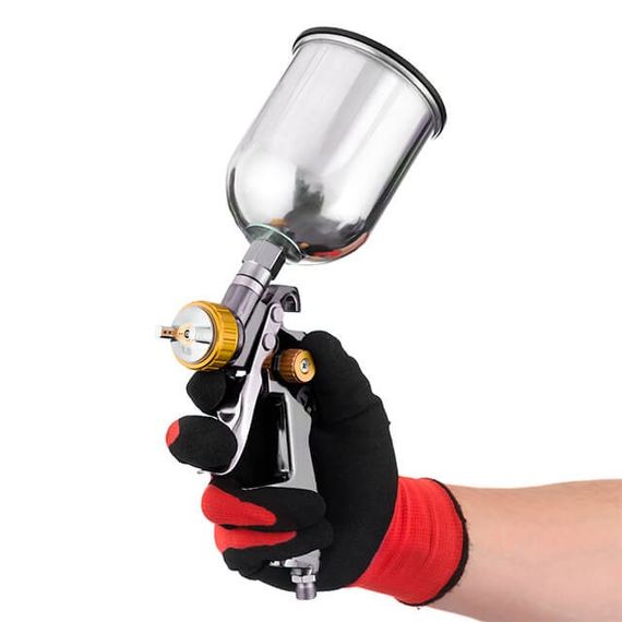 Фарбопульт пневматичний LVLP BRONZE професійний, верхній металевий бачок INTERTOOL PT-01351 | Зображення 5