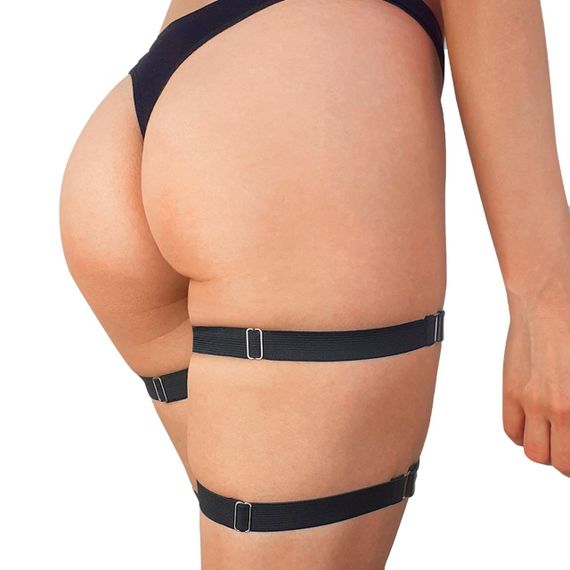 Гартери на ногу із натуральної шкіри Art of Sex - Kristina Leg Garters (2 шт), колір Червоний, Чорний | Зображення 2