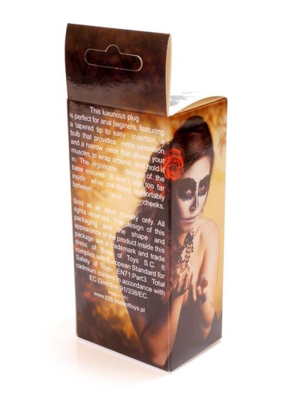 Анальная пробка - Jewellery Gold Plug Black Sex Aura | Зображення 8