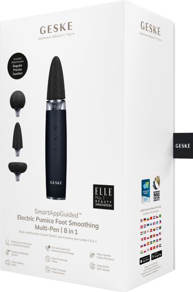 Шліфувальна пилка для стоп з додатковими насадками GESKE Electric Pumice Foot Smoothing Multi-Pen 8в1 black, Чорний | Зображення 6