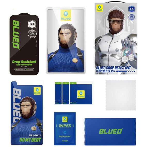 Захисне 2.5D скло Blueo Drop-Resistant (35+ KG) для Apple iPhone 17 Pro Max / 16 Pro Max 6.9" Чорний | Зображення 2