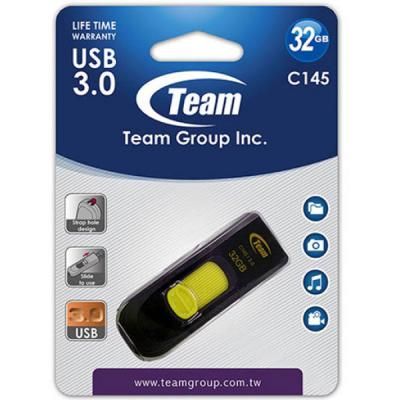 USB флеш накопичувач Team 32GB C145 Yellow USB 3.0 (TC145332GY01) | Зображення 4