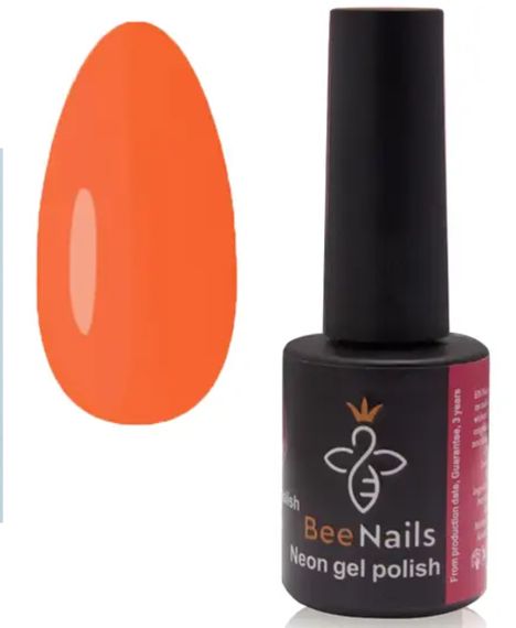 Гель-лак для нігтів Bee Nails 045 (неоновий помаранчевий) 8мл | Зображення 1
