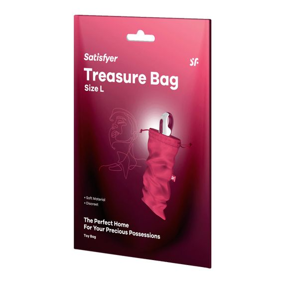 Мешочек для секс-игрушек Satisfyer Treasure Bag L, розовый, на шнурке | Зображення 2