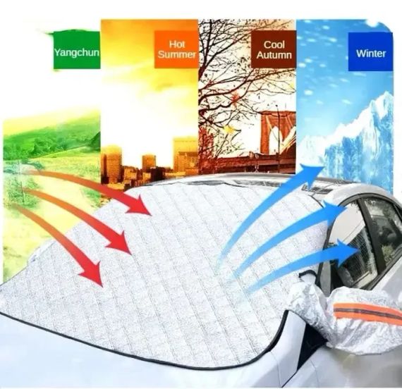 Накидка на лобове скло захист від снігу 150х70 см чохол для машини від сонця дощу зимовий тент | Зображення 6