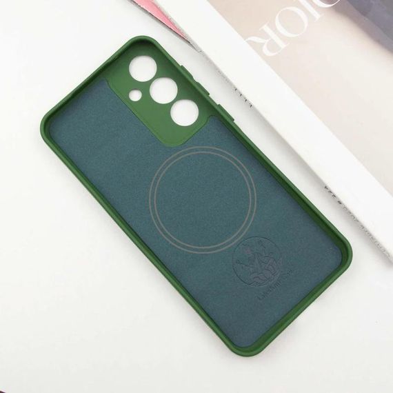 Чехол Silicone Cover Lakshmi Full Camera (AA) with MagFit для Samsung Galaxy S23 FE Зеленый / Dark green | Зображення 2