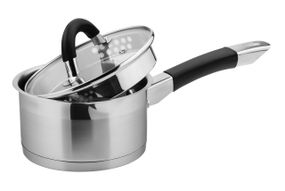 Кухонний ковш Vinzer Progresso 50051, 1.5 л, 16 см, з нержавіючої сталі з кришкою, для всіх типів плит