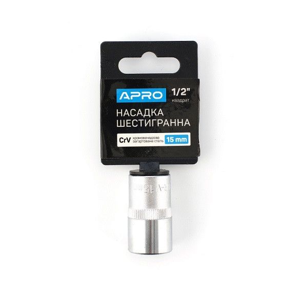 Насадка шестигранна 1/2" 15мм CrV СИЛА | Зображення 1