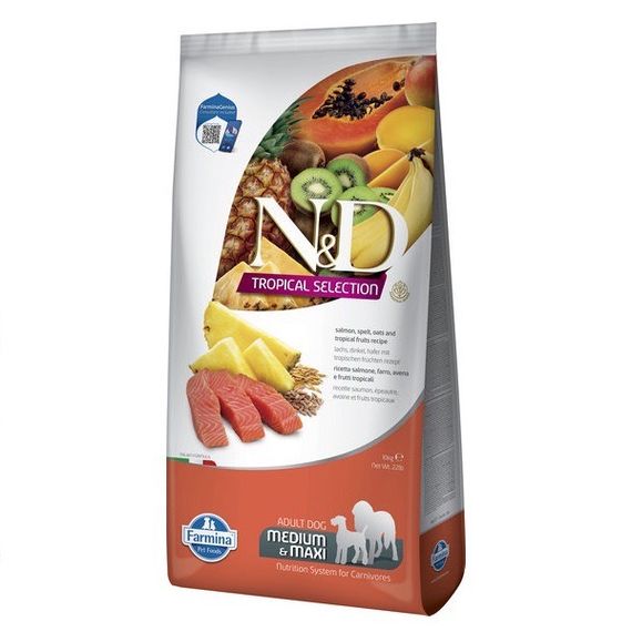 Сухой корм для собак средних и крупных пород с лососем Farmina N&D Tropical Selection Salmon Medium & Maxi, 10 кг