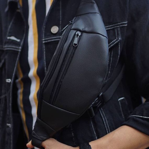 Чоловіча легка бананка, Чоловіча барсетка на пояс чоловічі Поясна сумка без принту JW-29 | Зображення 5