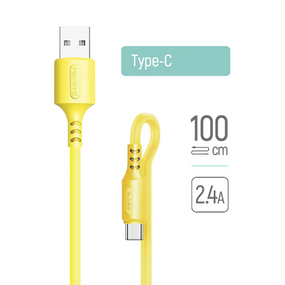 Кабель USB Type-C ColorWay CW-CBUC043-Y 2,4A 1м жовтий