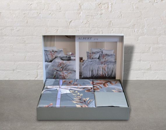 Постельное белье First Choice Cotton Satin 160x220 см семейный Albert Grey | Зображення 2