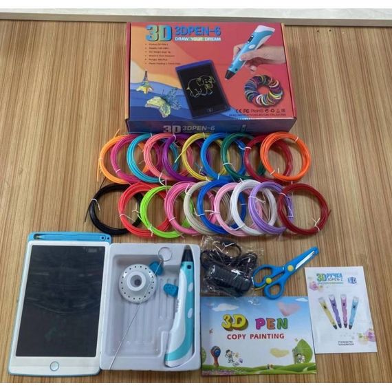 Набор для творчества 3D ручка 3D Pen-6 c LCD дисплеем + графический планшет + трафареты + 100 м пластика в комплекте | Зображення 4