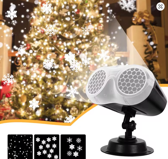 Різдвяна фотолампа у формі штучної сови — проєкційна підсвітка для дому та саду