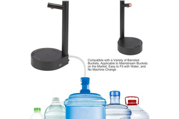 Електронний настільний розумний диспенсер/насос для води з USB заряджання WATER DISPENSER чорний | Зображення 1