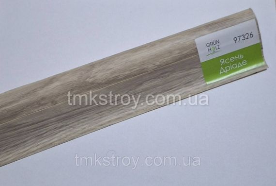Плинтус ПВХ Grun Holz с кабель-каналом 2500*60*22мм Ясень Дриаде (97326)