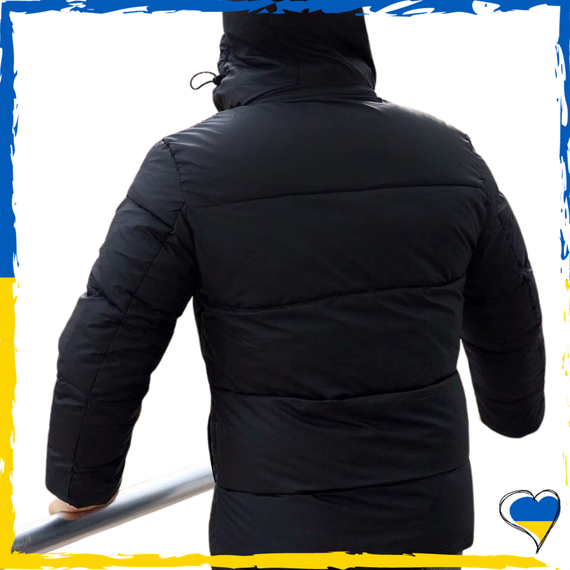 Куртка чоловіча пуховик чорна. Куртка водовідштовхувальна. S, M, L, XL, 2XL | Зображення 6