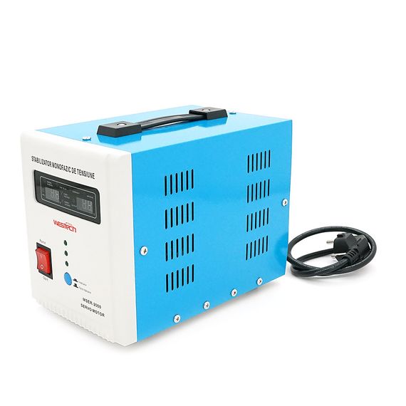 Стабілізатор напруги Westech MSER 2000 VA-V2/1600W однофазний, сервопривід, монтажу підлоги, LED дисплей, діапазон130-260V, | Зображення 1