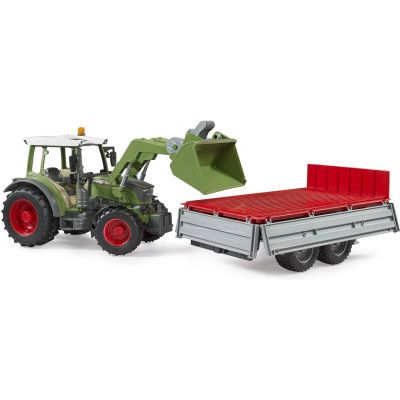 Спецтехника Bruder Трактор Fendt Vario 211 с передним погрузчиком и прицепом (02182) | Зображення 2