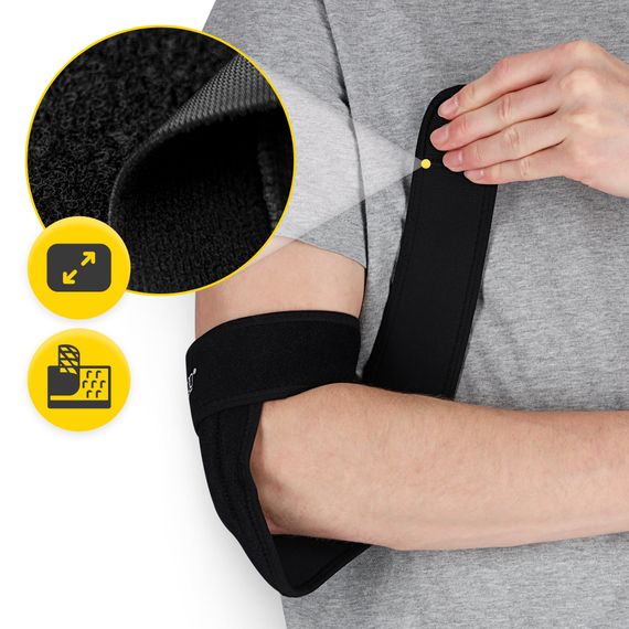 Фіксатор (бандаж) для ліктьового суглоба 4FIZJO MED 1 шт універсальний Black (P-5905973407380) | Зображення 9