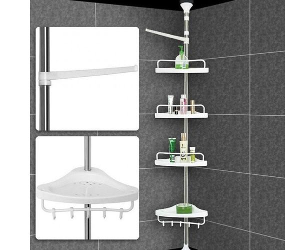 Кутова полиця для ванної кімнати Multi Corner Shelf Стійка Стелаж Полиця для ванної угловая полка для ванной | Зображення 6