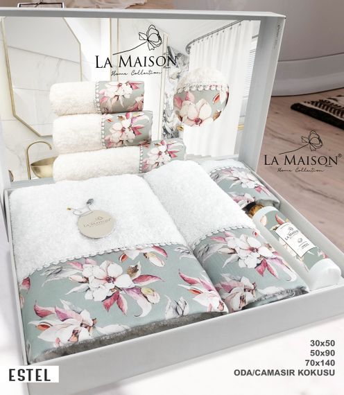 Подарочный набор полотенец La Maison, 3 шт. с ароматом Estel
