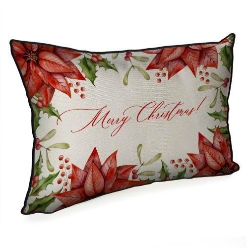 Подушка интерьерная с мешковины Merry Christmas! 45x32 см (43PHB_25NG009)
