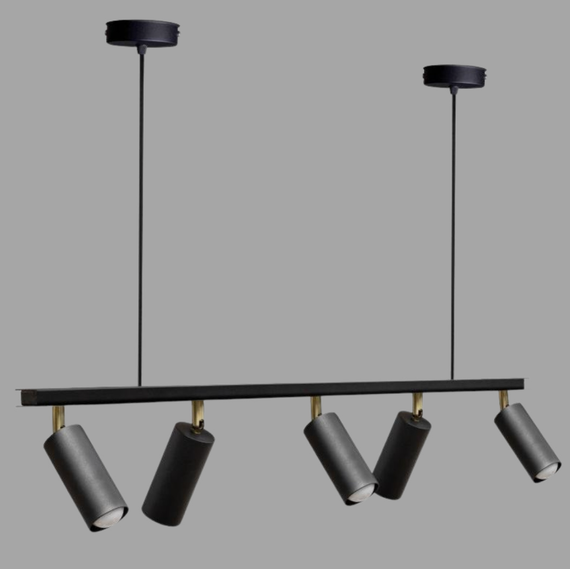 Люстра підвісна MSK Electric Tube в стилі лофт із поворотними плафонами NL 2450-5 BK | Зображення 1