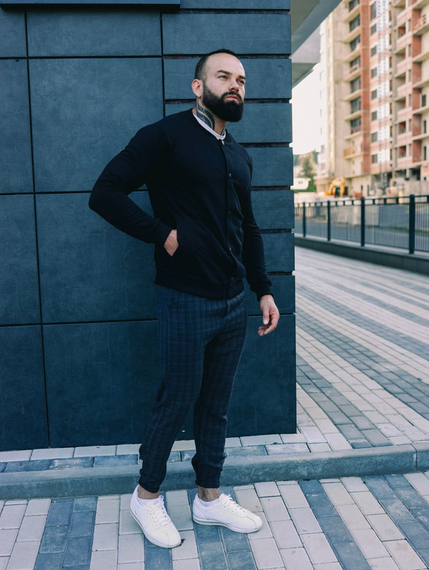 Бомбер пуговица чёрный S XL