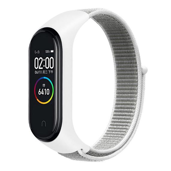 Ремешок Nylon New для Xiaomi Mi Band 3/4/5/6/7 White
