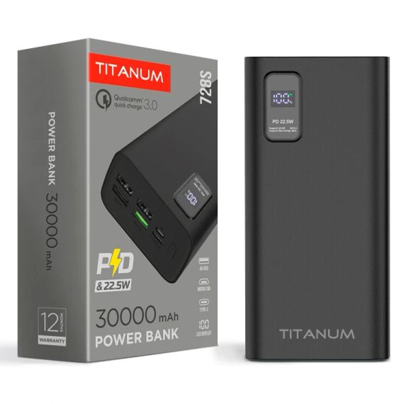 TITANUM 728S 30000mAh 22.5W Black Повербанк | Зображення 3