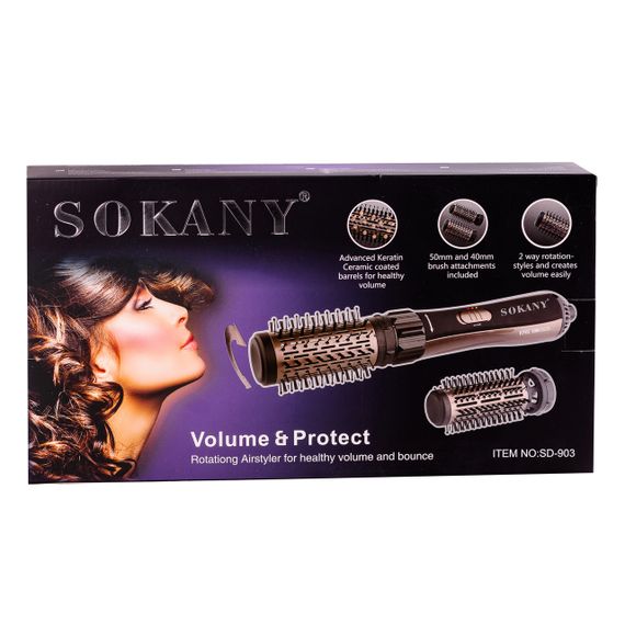 Фен стайлер для волос 2 в 1 Sokany SD903 с насадками | Зображення 5