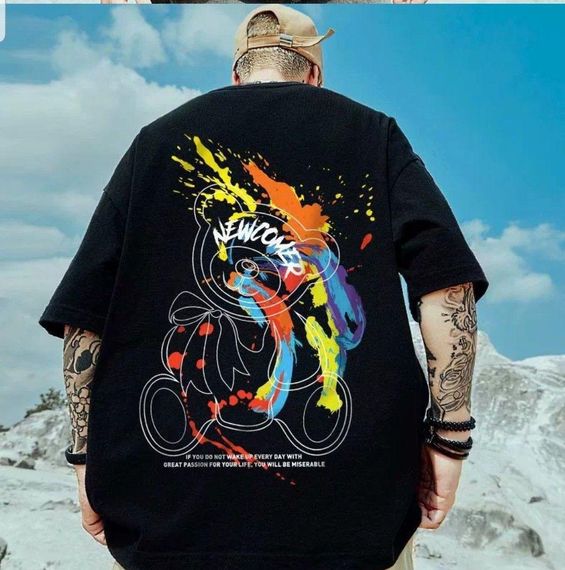 Футболка чоловіча з принтом повсякденна XL Чорний