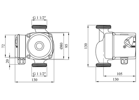 Циркуляційний насос Forwater 25/6-130 з гайками (CV018416) | Зображення 1