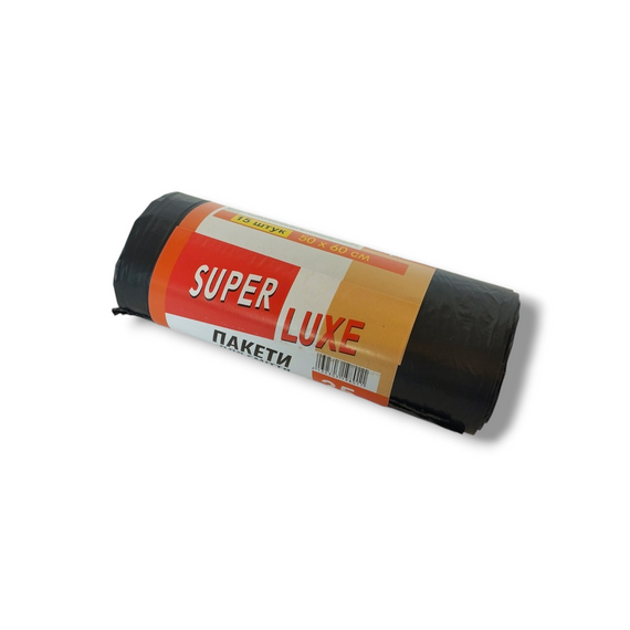 Пакет для сміття 35л*15шт ТМ Super Luxe (50х55/17 вага 0,125кг) | Зображення 1