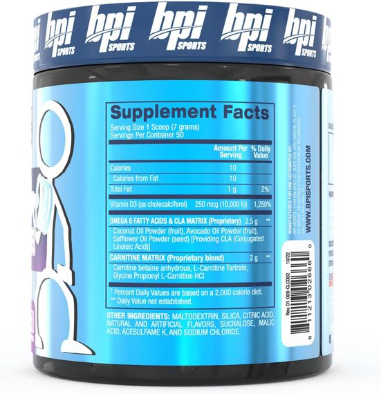 Жиросжигатель Bpi Sports CLA + Carnitine 700 г, Snow Cone | Зображення 1
