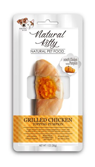 Ласощі для котів з куркою Natural Kitty Original Series Grilled Chicken Topping Pumpkin, 30 гр